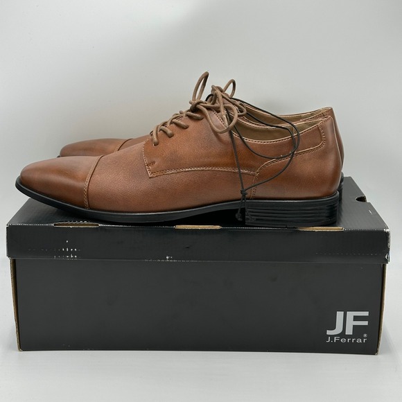 J. Ferrar Other - NIB J. Ferrar Brody Cognac Faux Leather Cap Toe Oxford Dress Shoes Mens Size 11